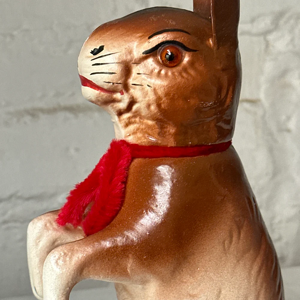 Papier-Mâché Large Upright Rabbit with Red Neck Tie - Image 6