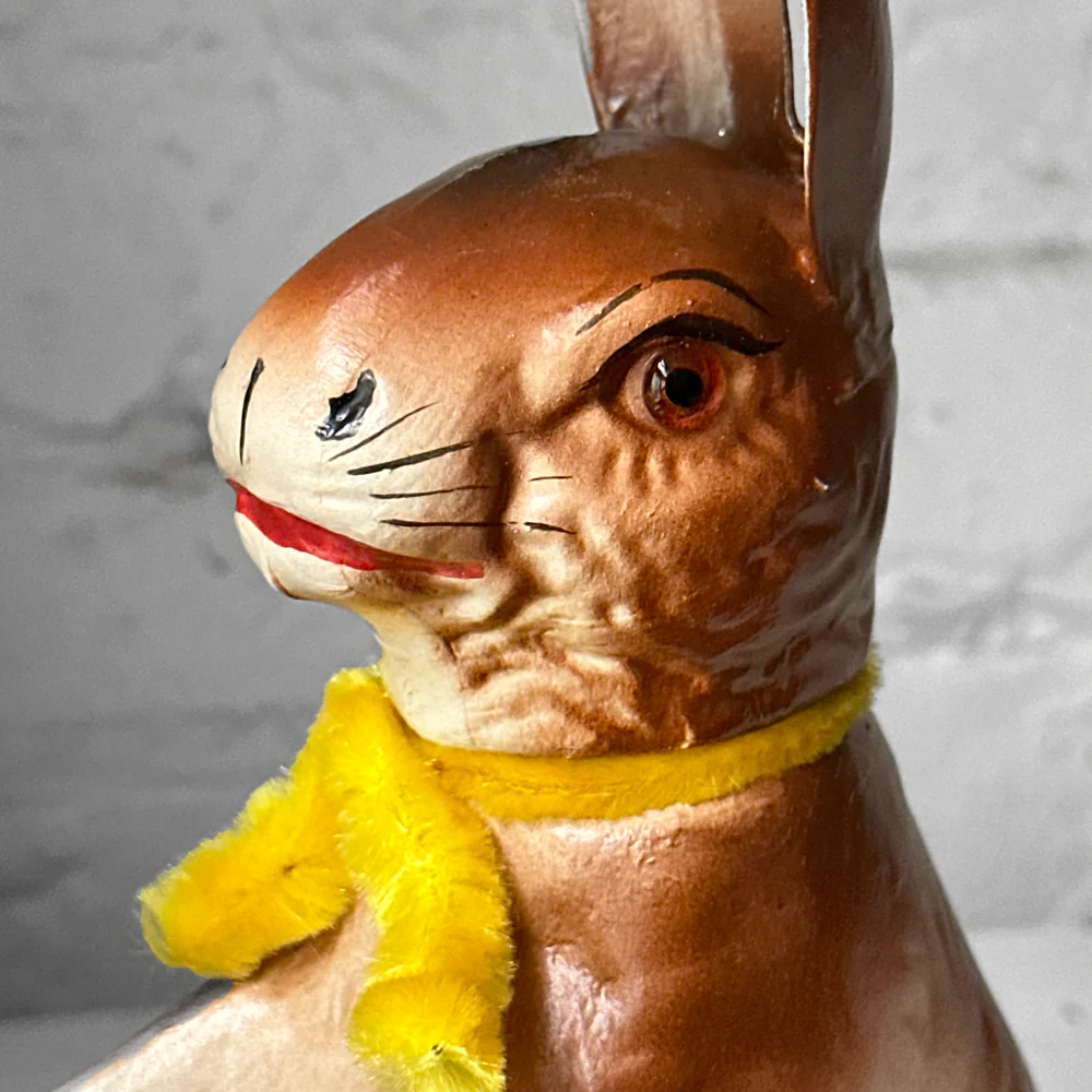 Papier-Mâché Large Upright Rabbit with Yellow Neck Tie - Image 2