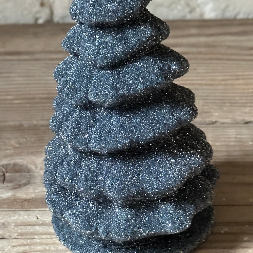 Papier-Mâché Medium Gunmetal Glitter Tree - Image 2