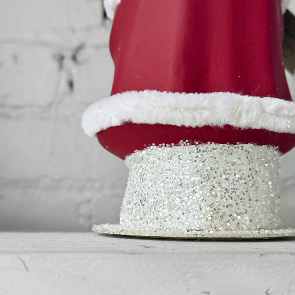 Papier-Mâché Santa Holding Tree in Red - Image 3