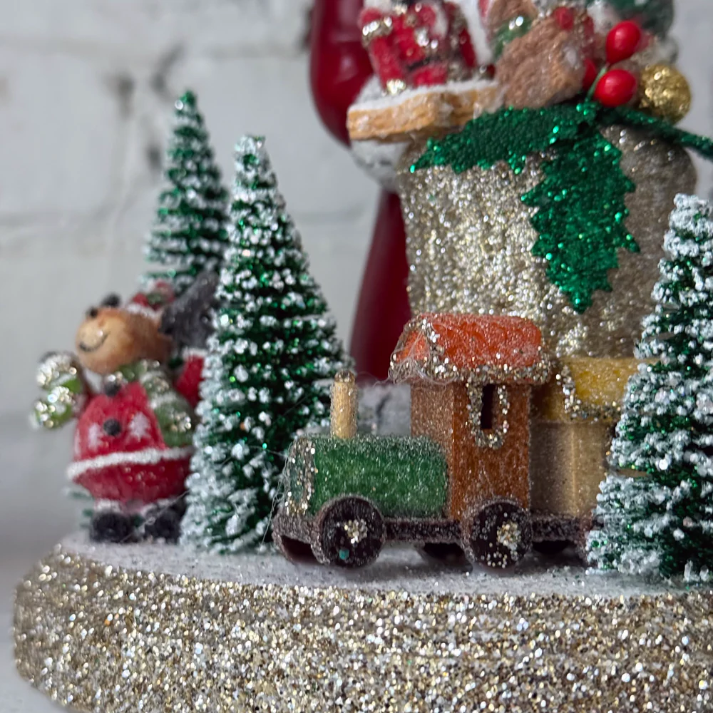 Papier-Mâché Santa with Gift Display - Image 3