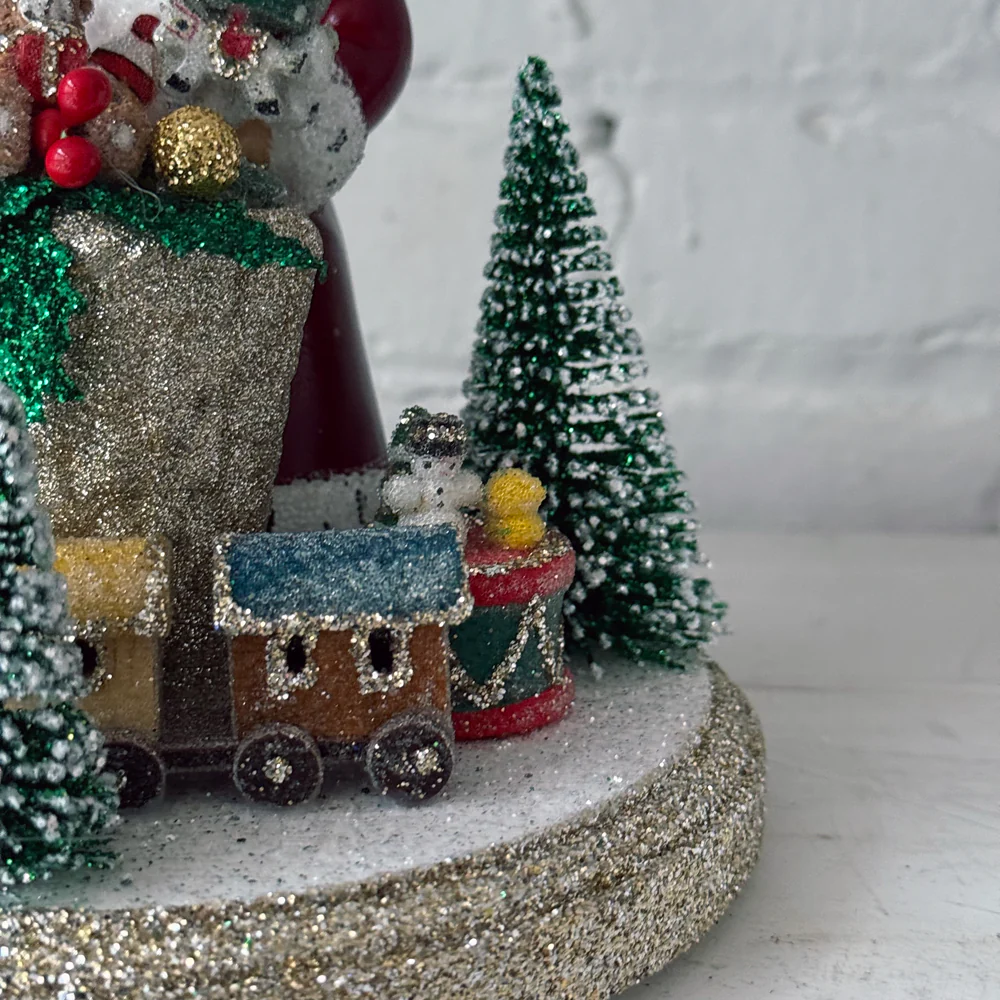 Papier-Mâché Santa with Gift Display - Image 4