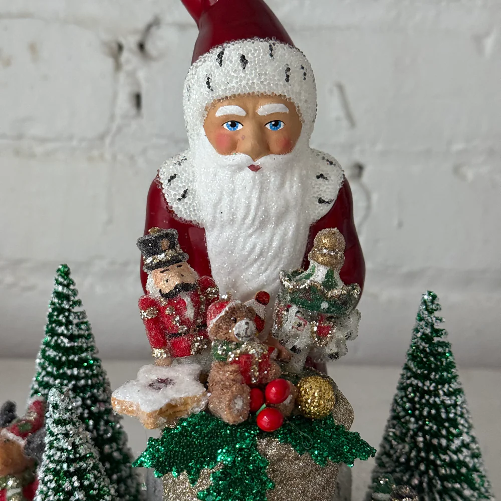 Papier-Mâché Santa with Gift Display - Image 5