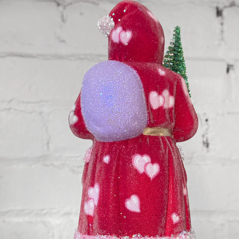 Papier-Mâché Santa with Heart Decoration - Image 2