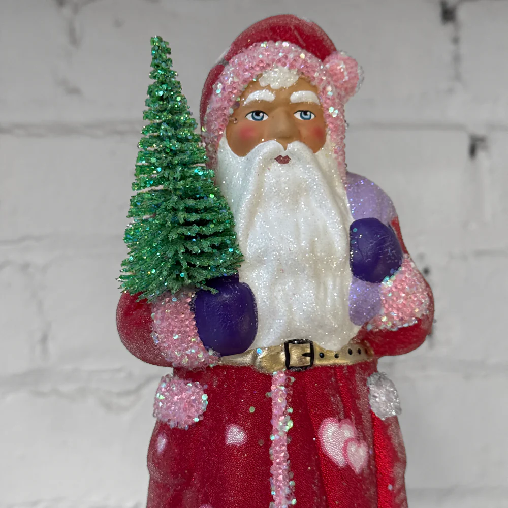 Papier-Mâché Santa with Heart Decoration - Image 4
