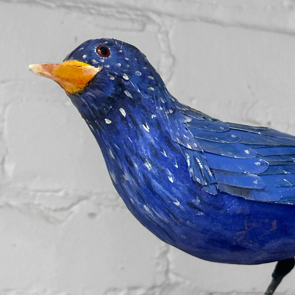 Papier-Mâché Whistling Thrush Bird #46 - Image 3