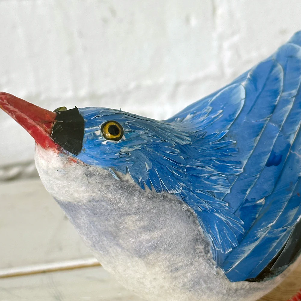 Papier-Mâché White Breasted Nuthatch #41 - Image 2