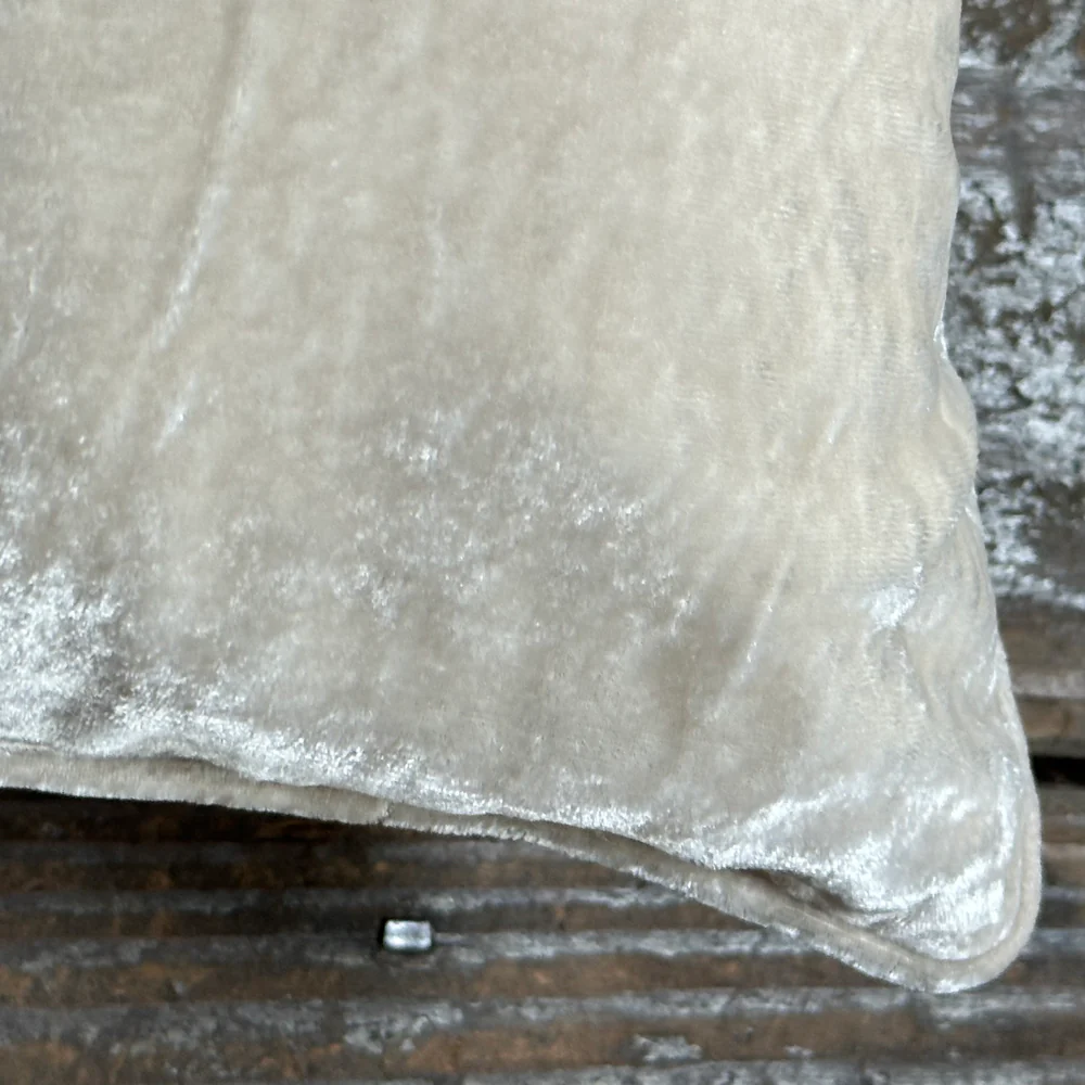 Plain Silk Velvet Cushion in Sea Blue - Image 2