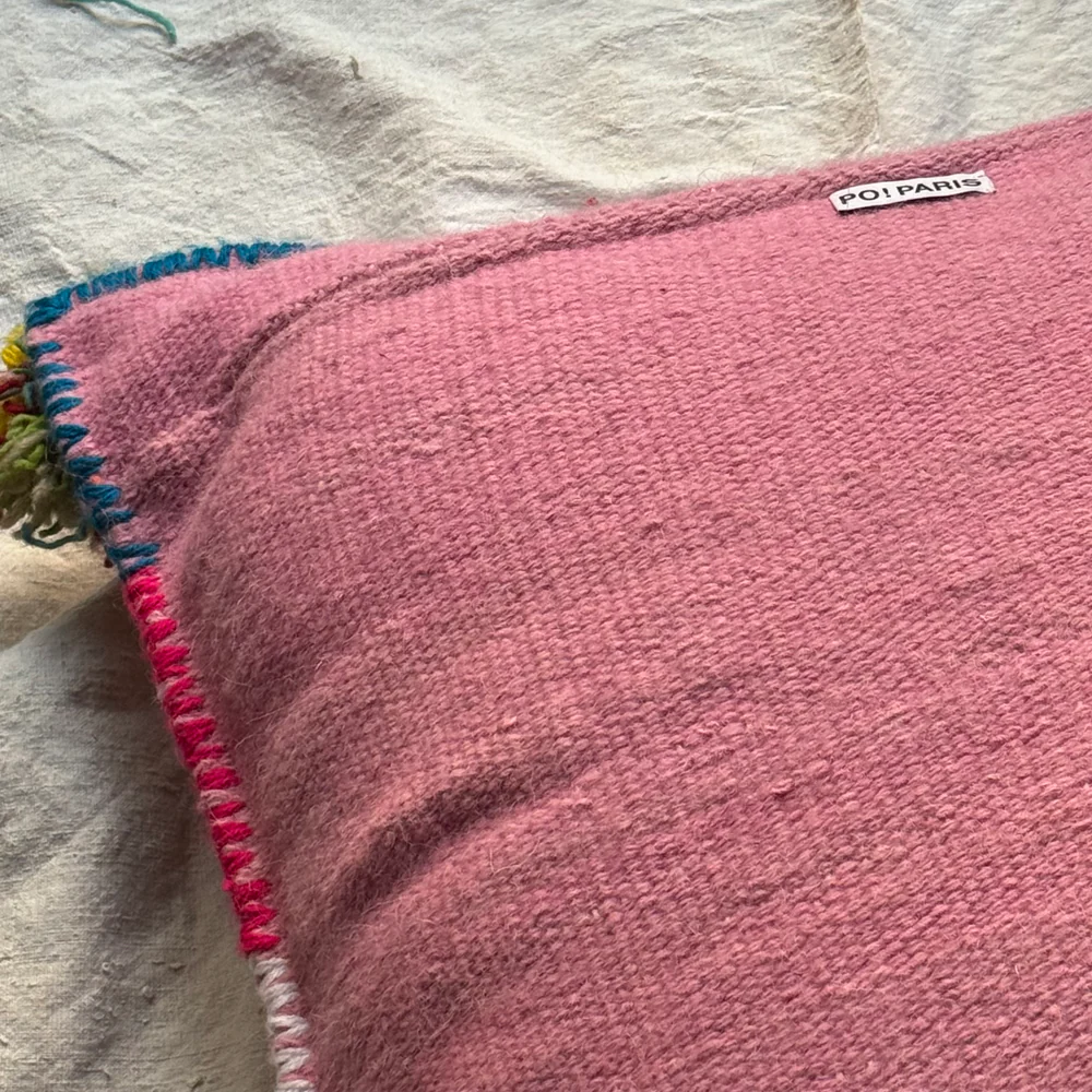 PO! Paris Nathalie Lete Woven & Knotted "Grandes Fleur" Cushion in Rose - Image 4