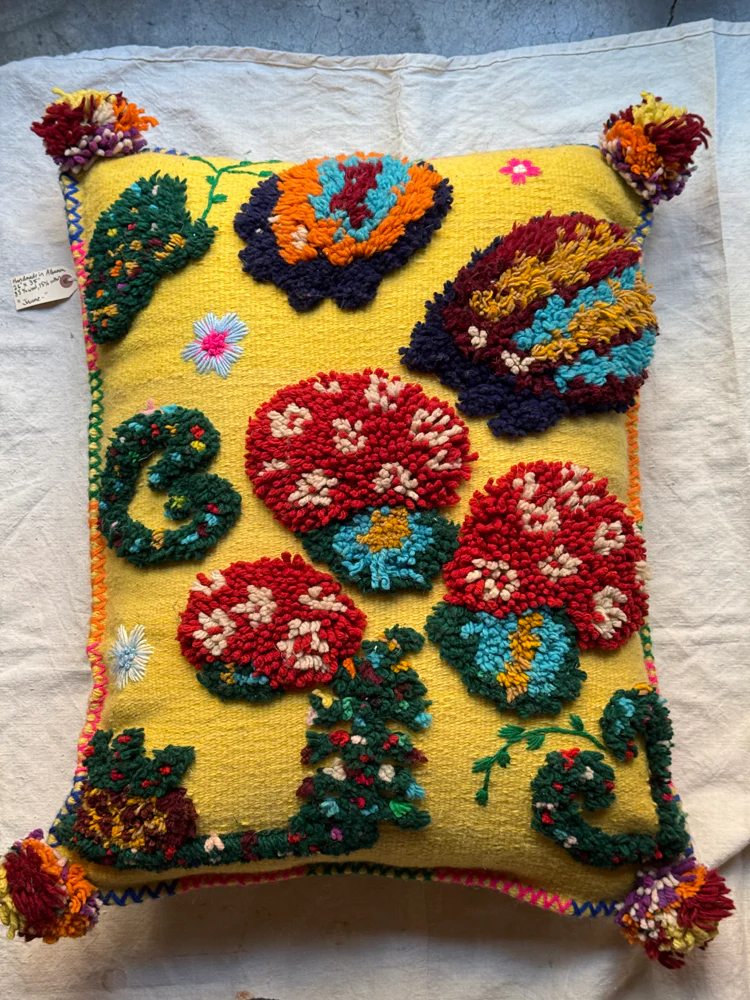 PO! Paris Nathalie Lete Woven & Knotted  Mushroom Cushion in Juane - Image 6