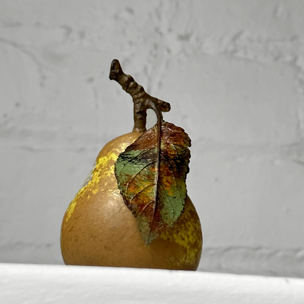 Porcelain Comice Windfall Pear with Leaf - Image 2