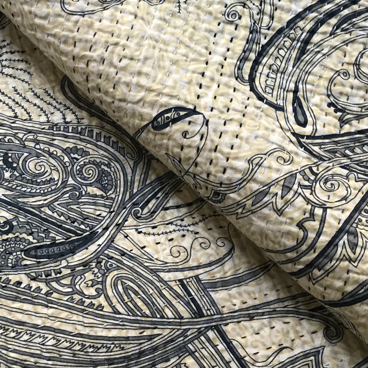 Indigo Swirl Newly Printed Queen Bedcover - Image 4