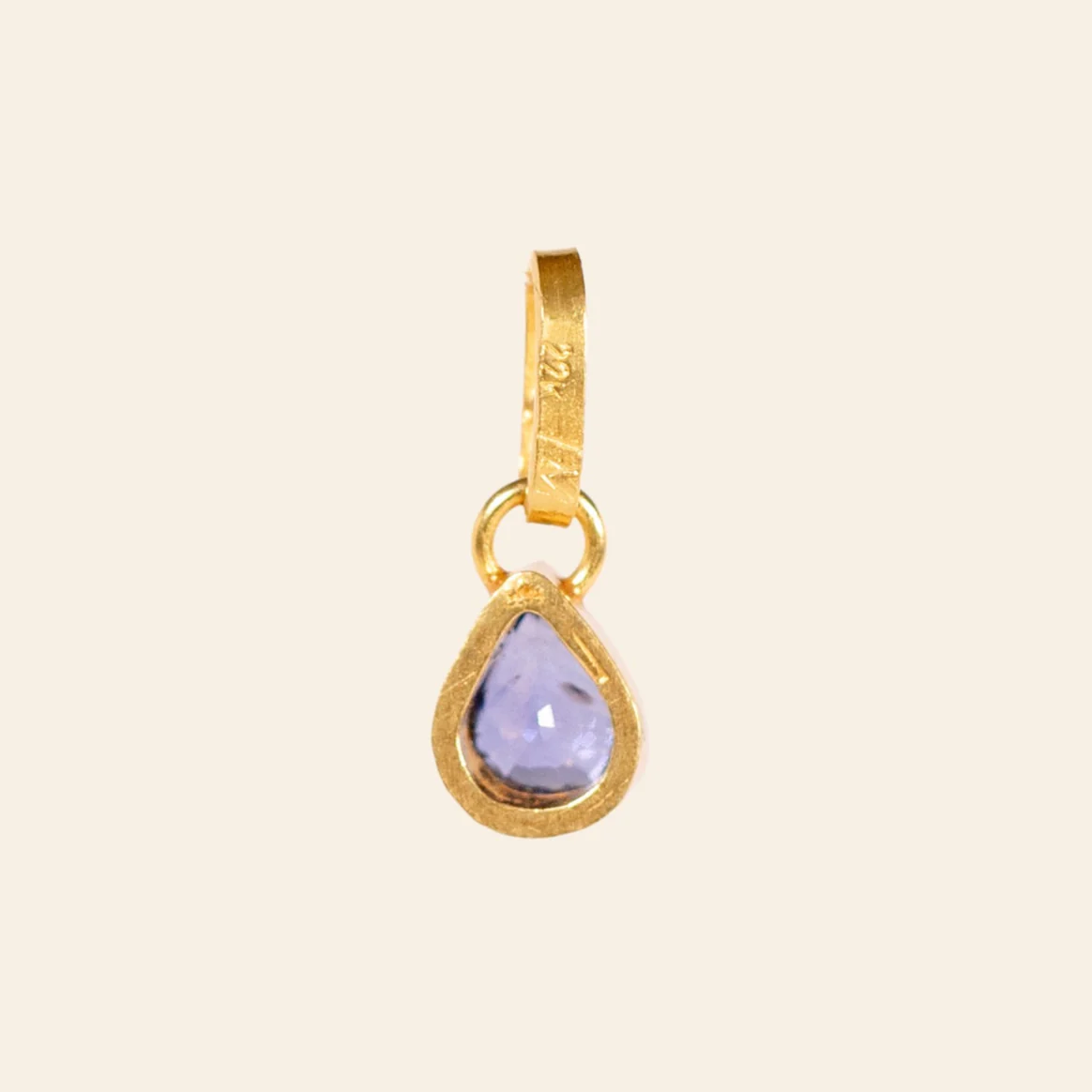 Purple Pear Sapphire Charm - Image 3