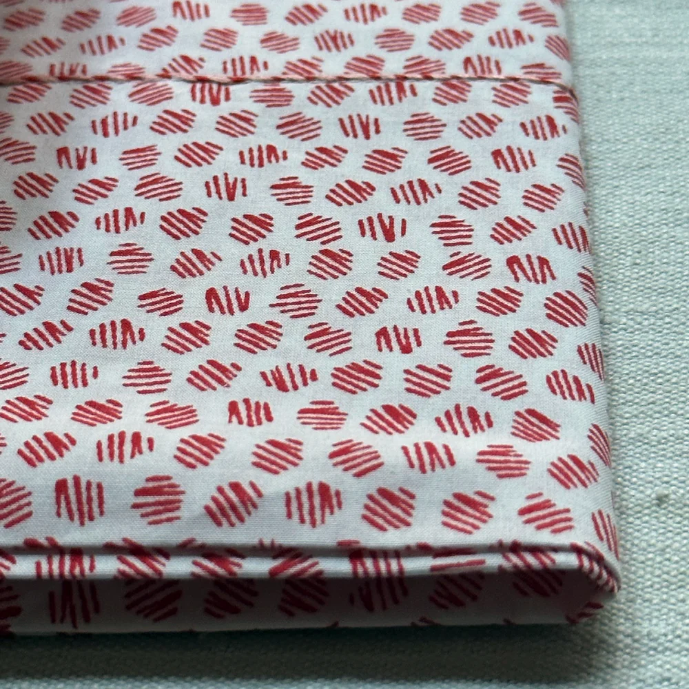 Rasa Block Printed Sheet Set in White Snowball & Red - Image 3