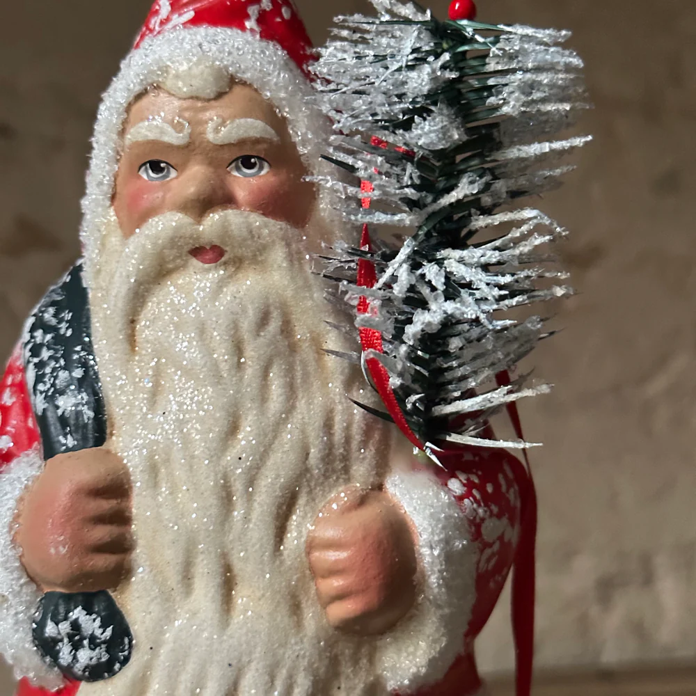 Santa in Light Red with Bag with Tree and Sponged Snow - Image 2