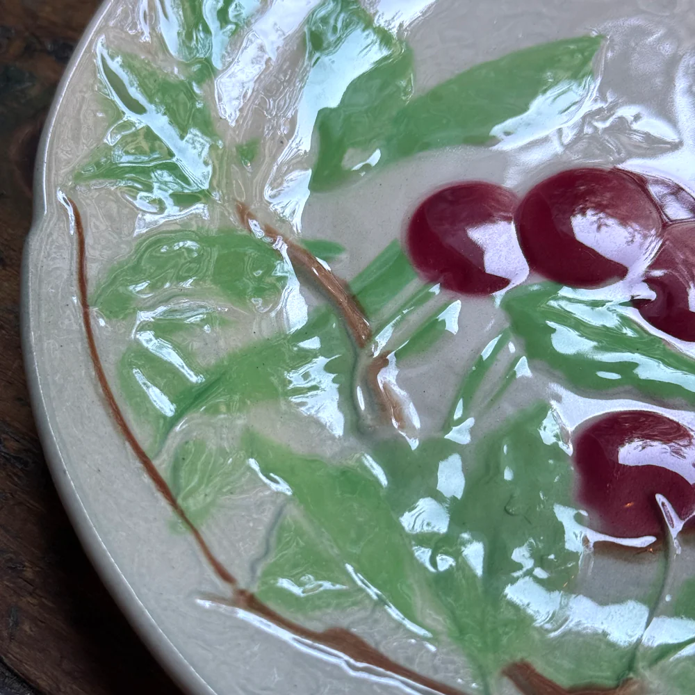 Set of 4 Early 20th Century French Fruit Plates - Image 3