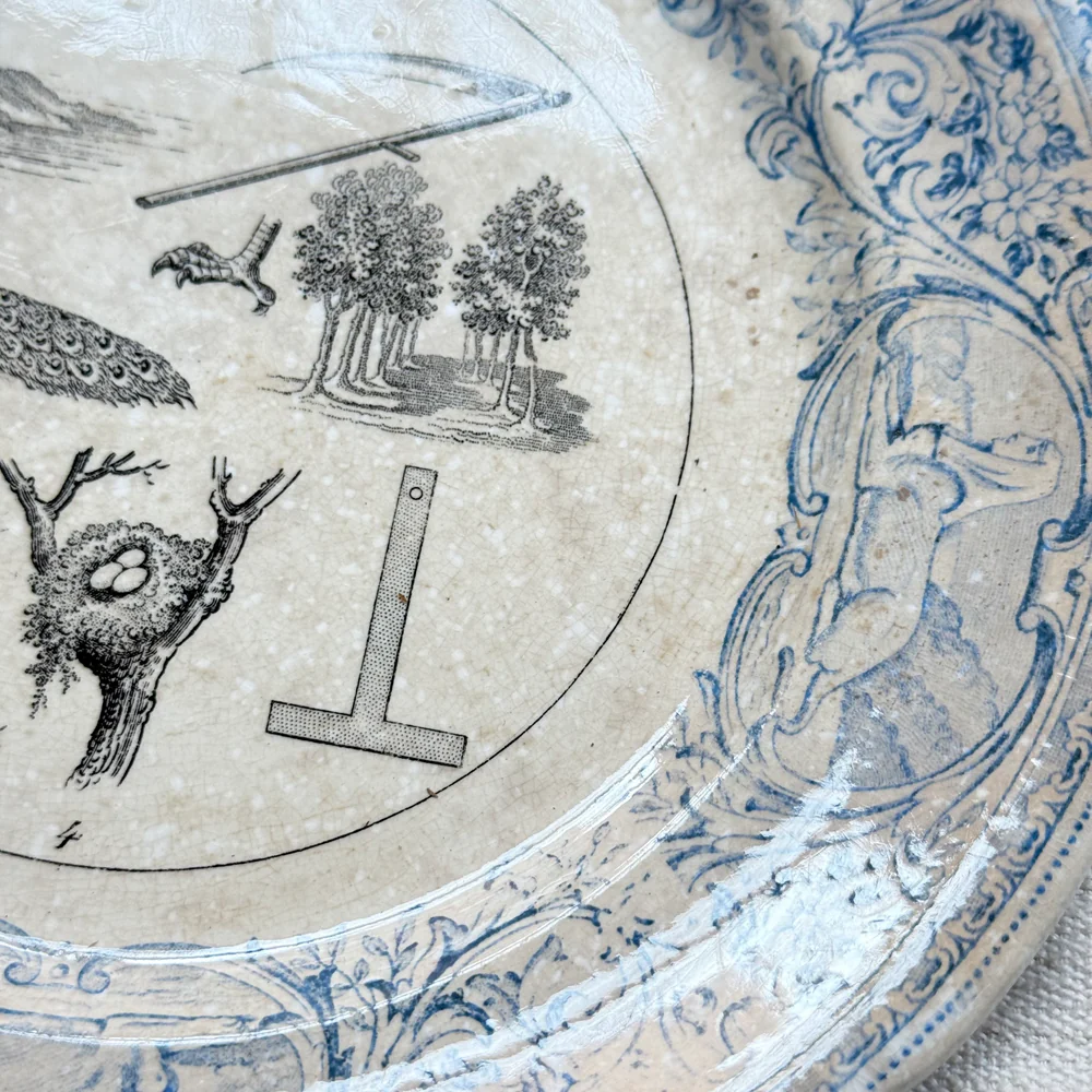 Set of 6 19th‑century French Sarreguemines Talking Plates - Image 16