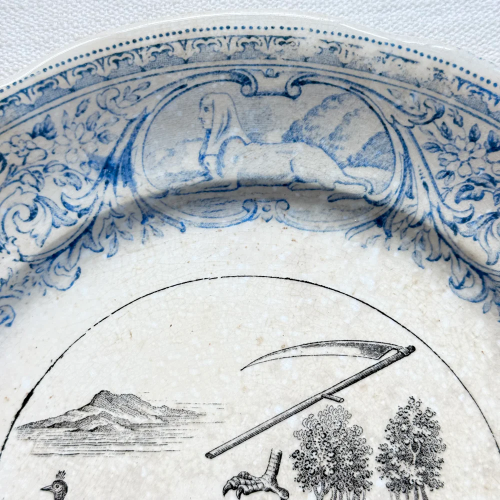 Set of 6 19th‑century French Sarreguemines Talking Plates - Image 17