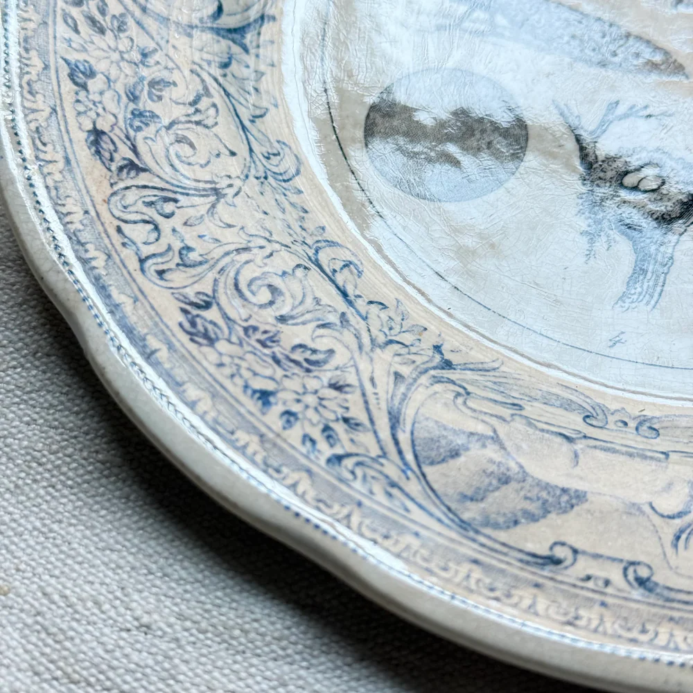 Set of 6 19th‑century French Sarreguemines Talking Plates - Image 18