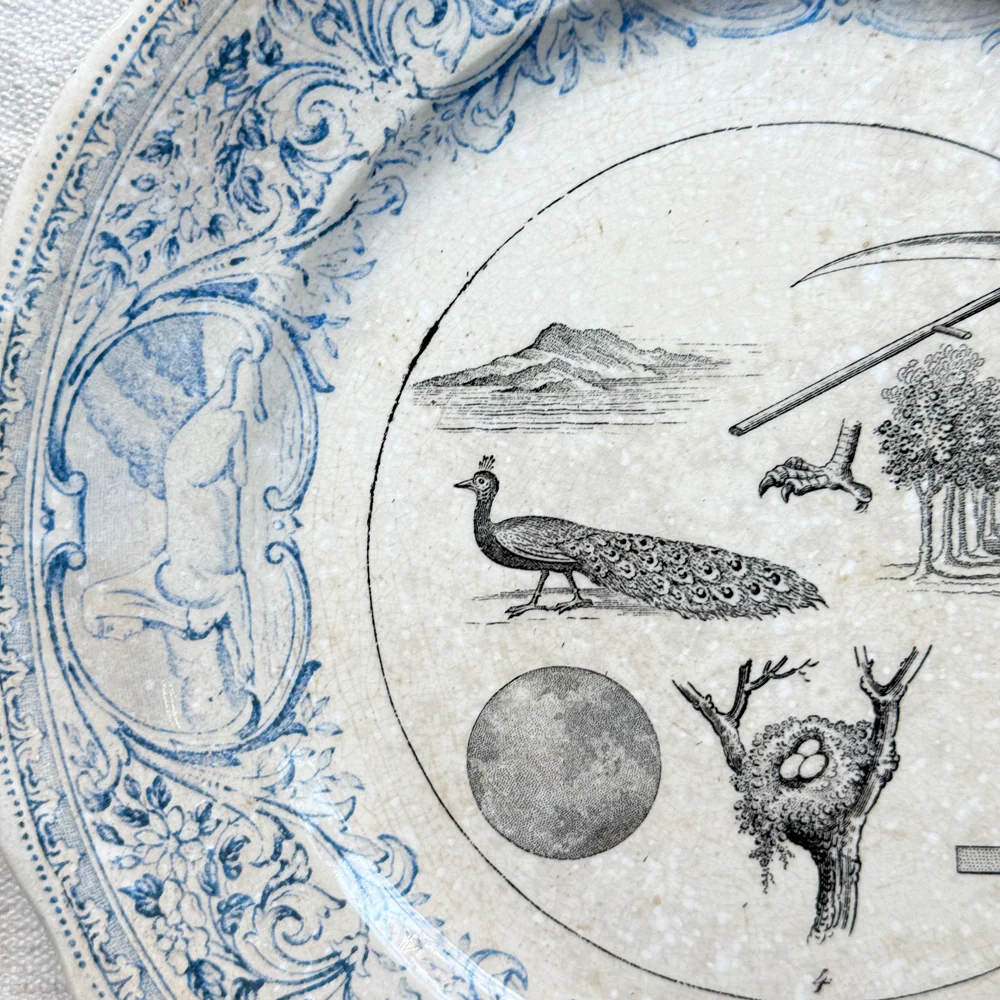 Set of 6 19th‑century French Sarreguemines Talking Plates - Image 22