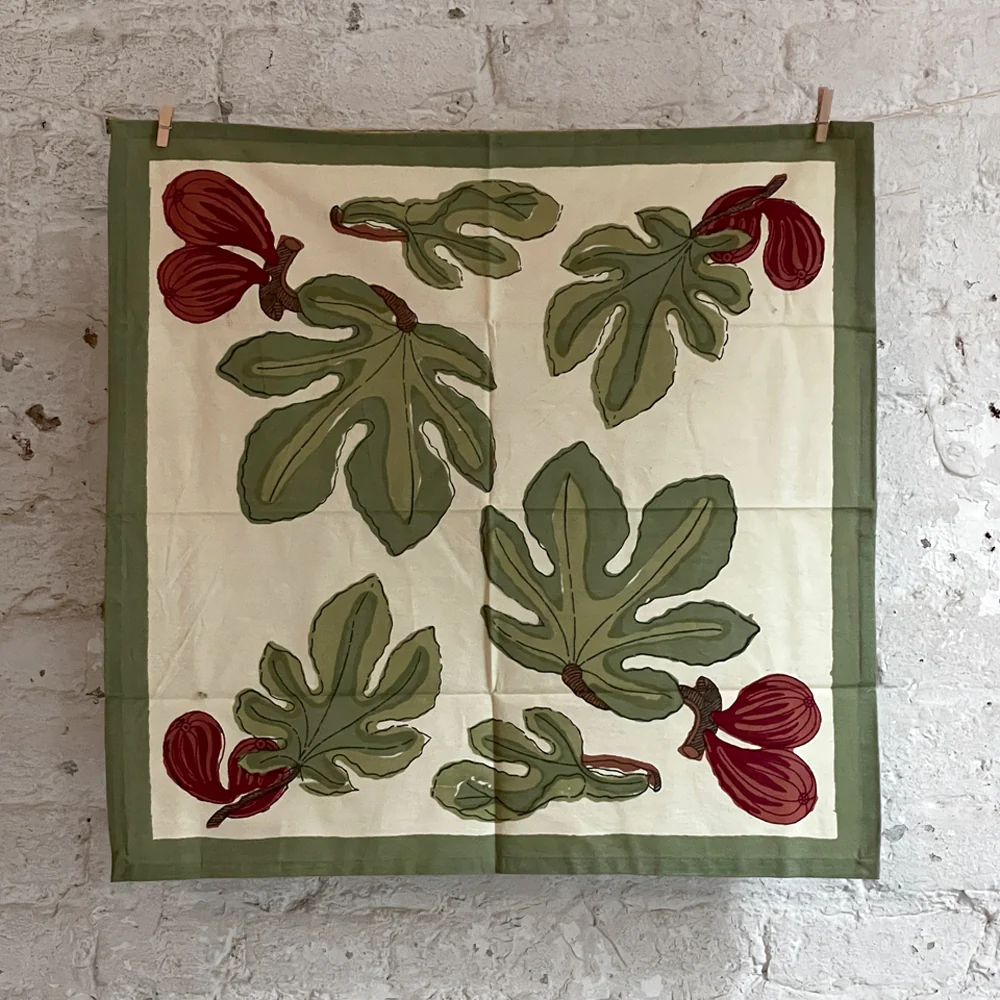 Set of 6 French Red Fig Napkins - Image 2