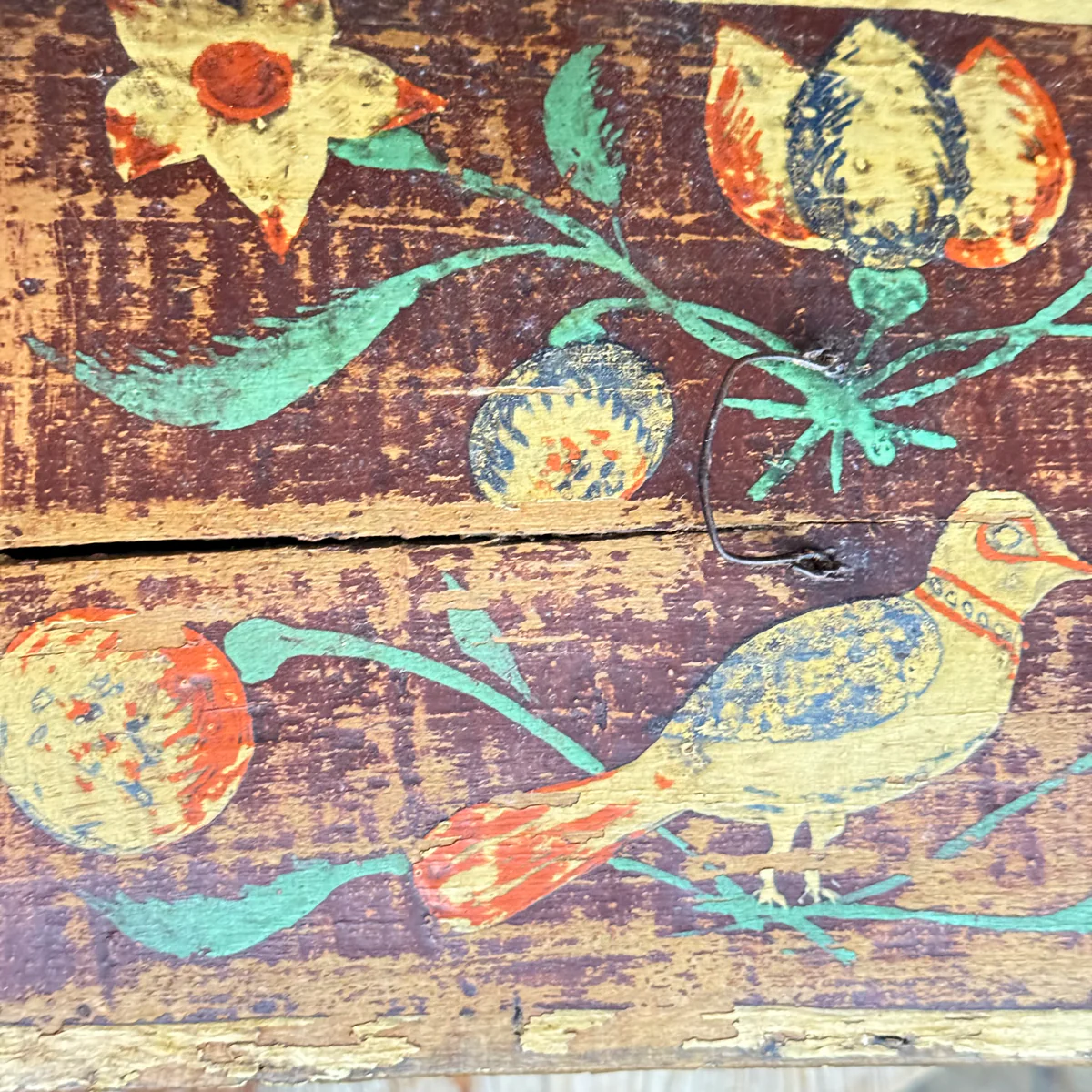Small 18th-century French Painted Trunk - Image 11
