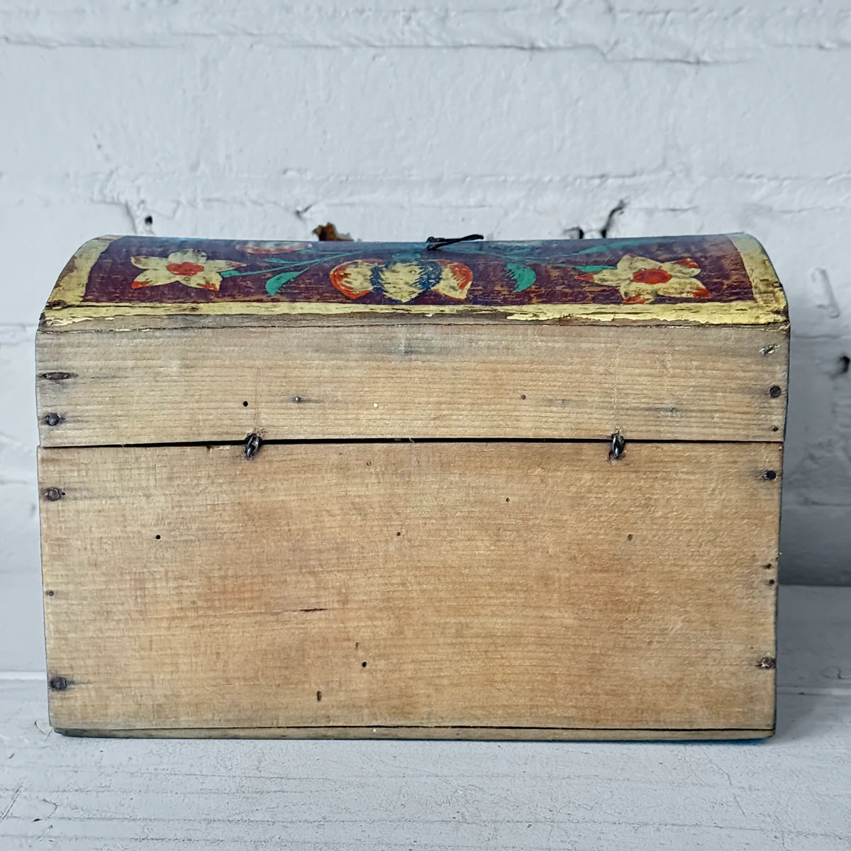 Small 18th-century French Painted Trunk - Image 5
