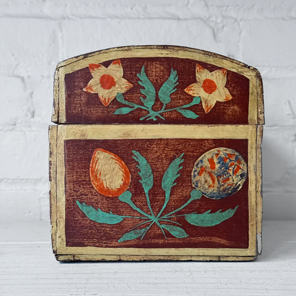 Small 18th-century French Painted Trunk - Image 6