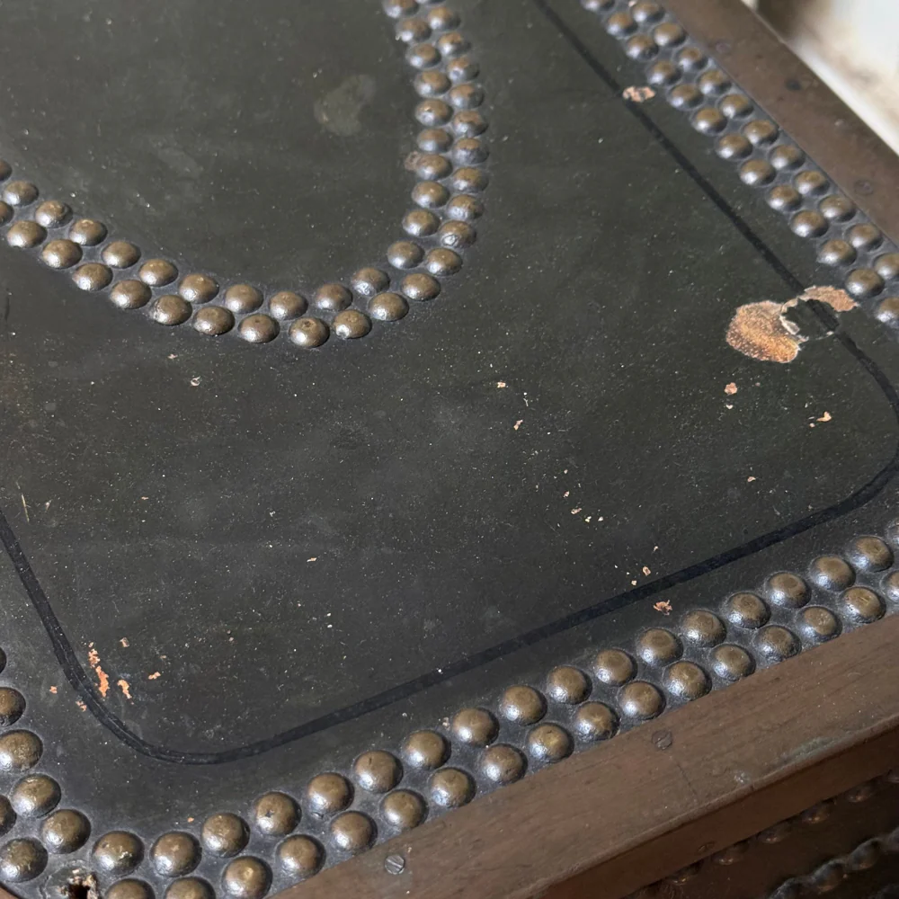 19th-century China Trade Leather Camphor Chest with Paper Lining (# 3) - Image 7