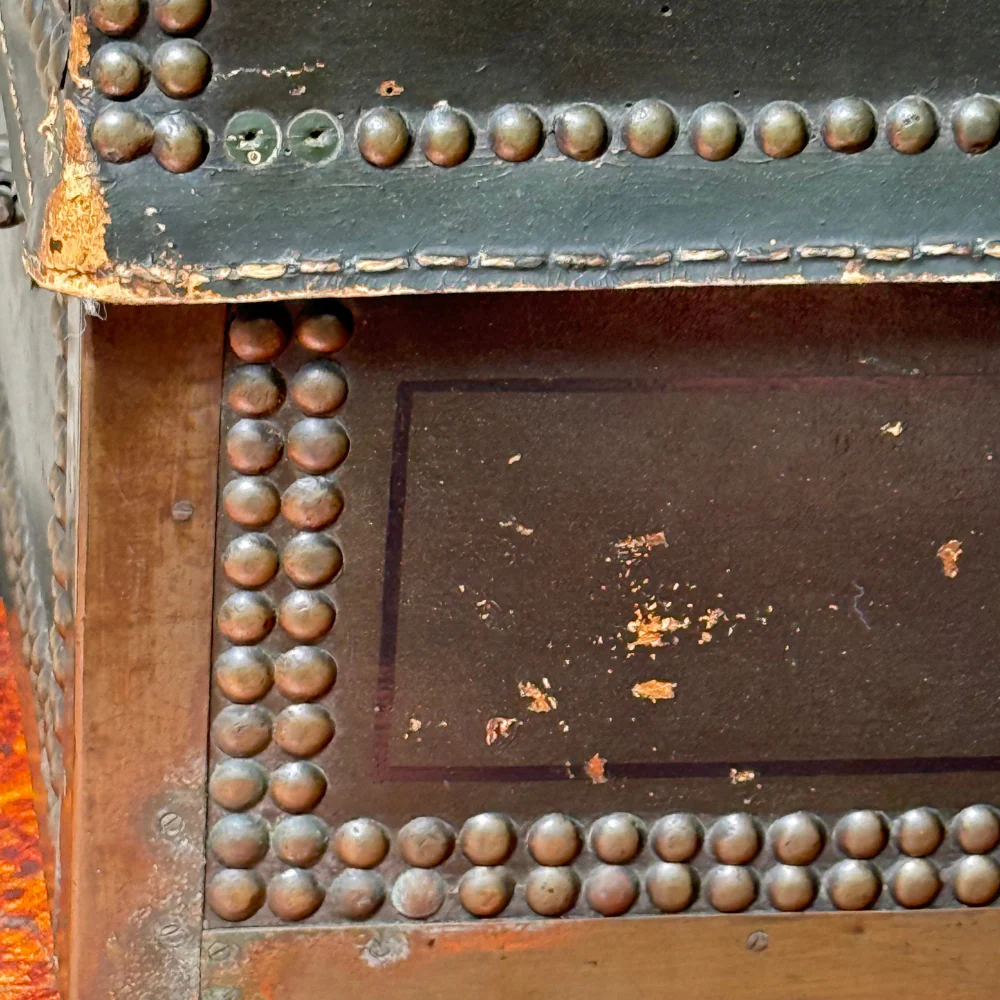 19th-century China Trade Leather Camphor Chest with Paper Lining (# 3) - Image 8