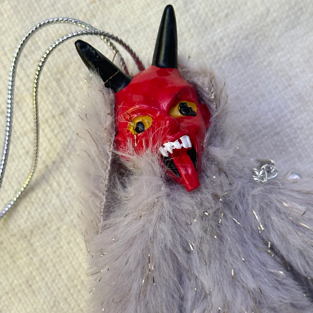 Small Grey Furry Krampus Ornament - Image 2