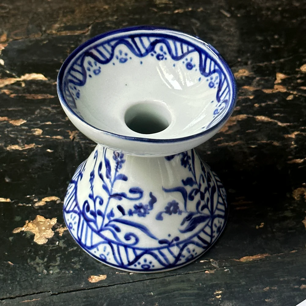Small Lampe de Nuit with Blue Floral Design (BC215) - Image 4
