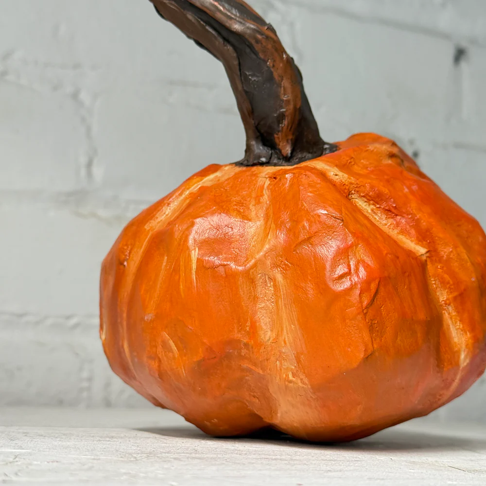 Small Papier-Mâché Pumpkin #2 - Image 2
