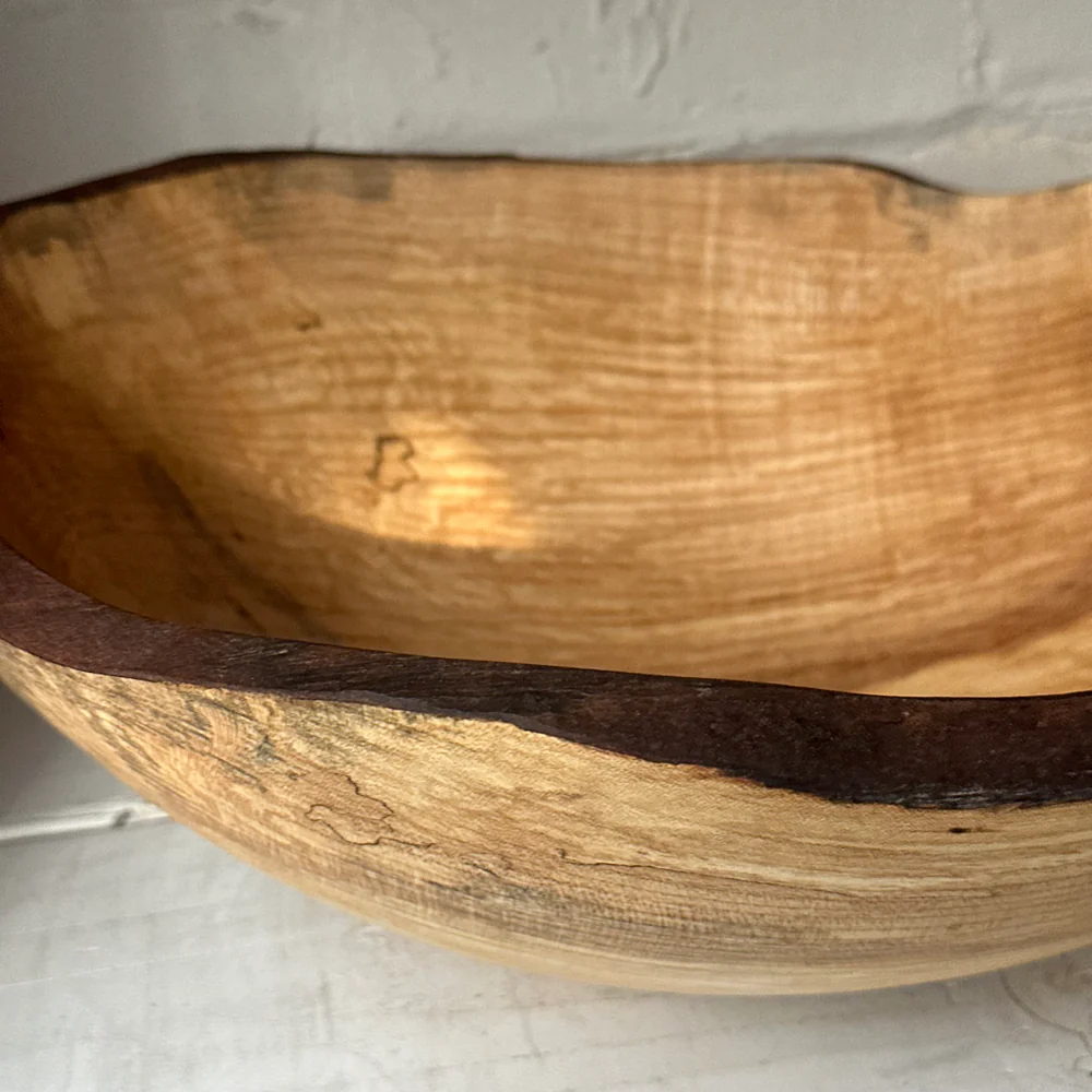Spencer Peterman Live Edge Cherry Wood 18" Round Bowl (# 13) - Image 4