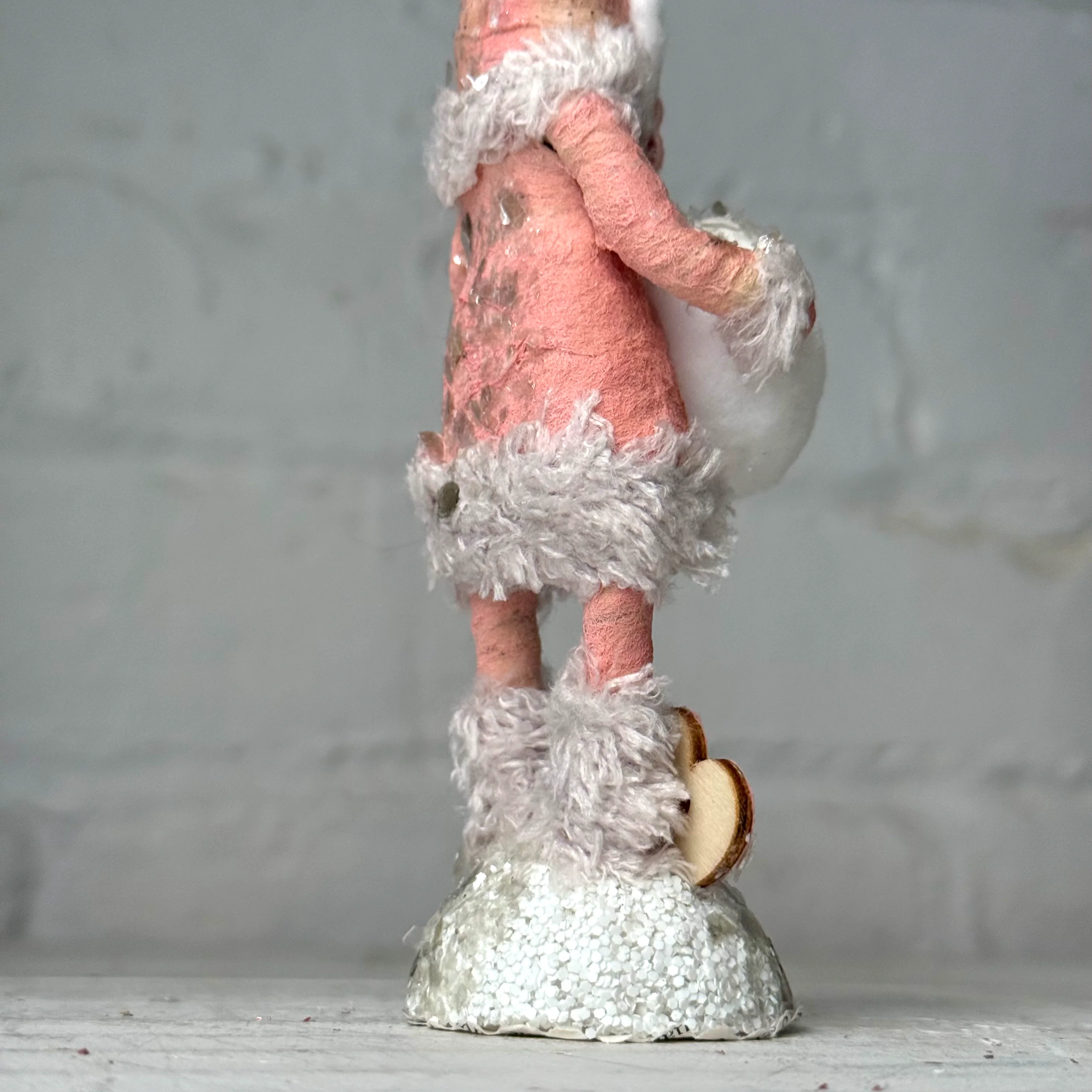 Spun Cotton Valentine's Day Figure with Snowball #21 - Image 2