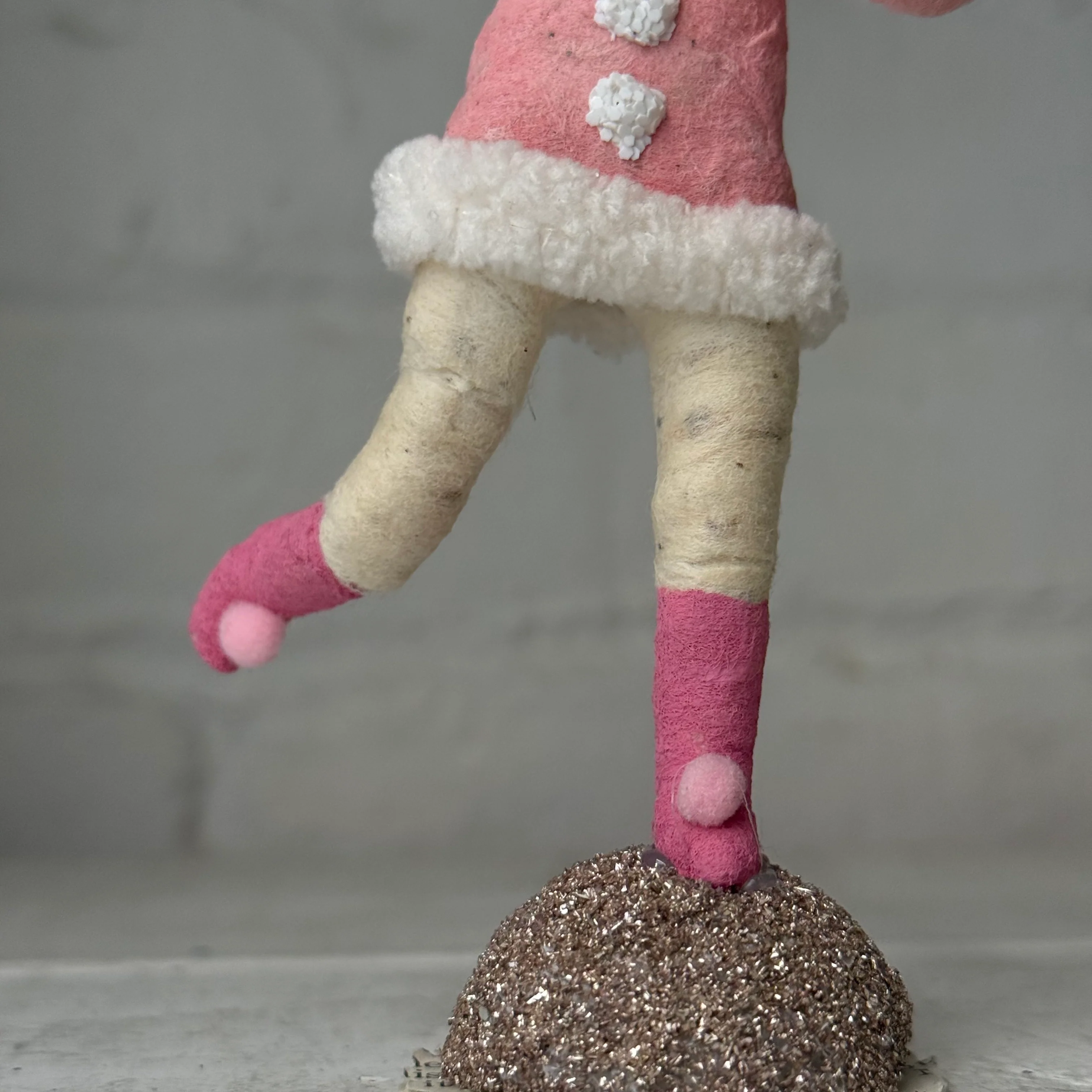Spun Cotton Pink Valentine's Day Girl with Snowballs #19 - Image 2