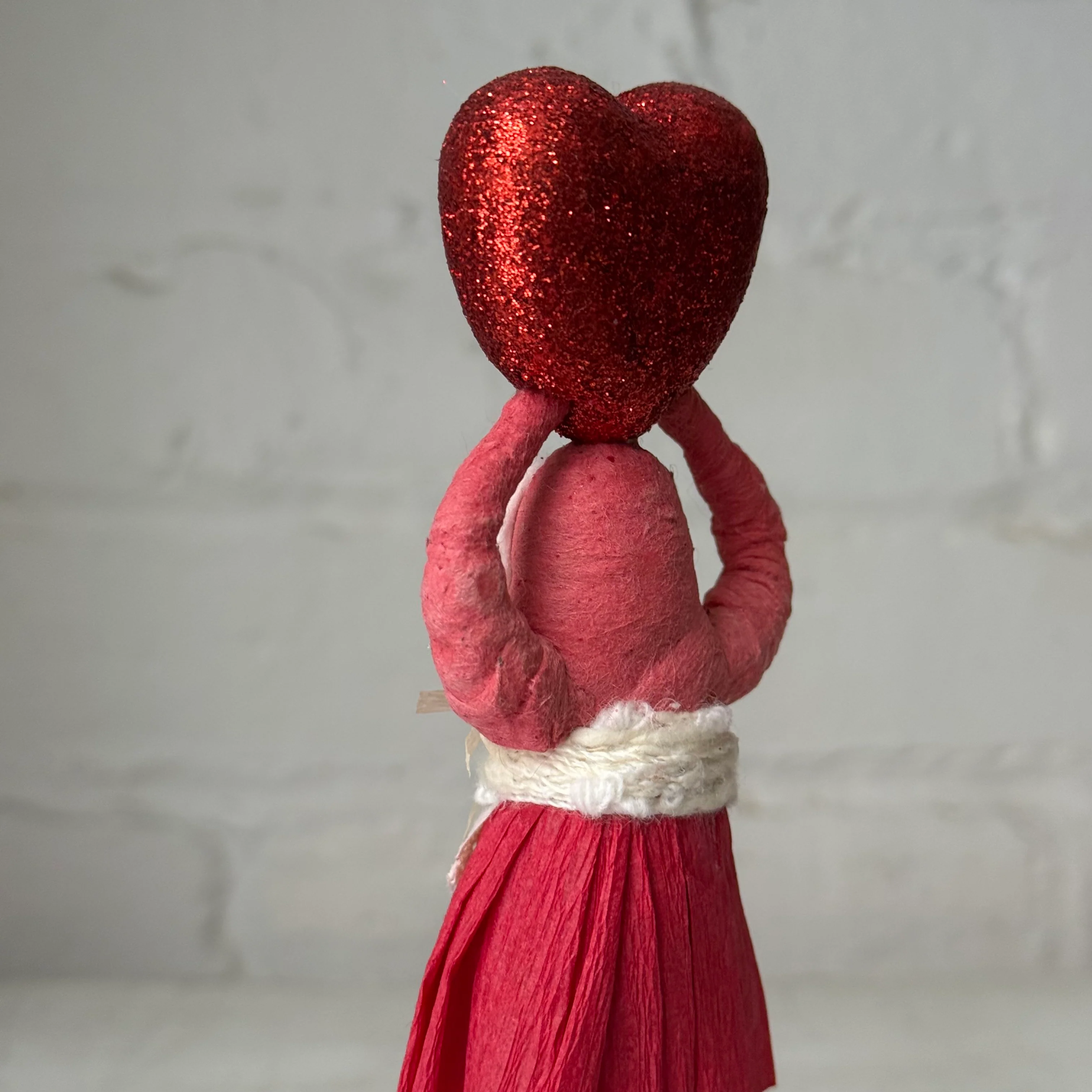 Spun Cotton Valentine's Day Girl with Heart #4 - Image 4