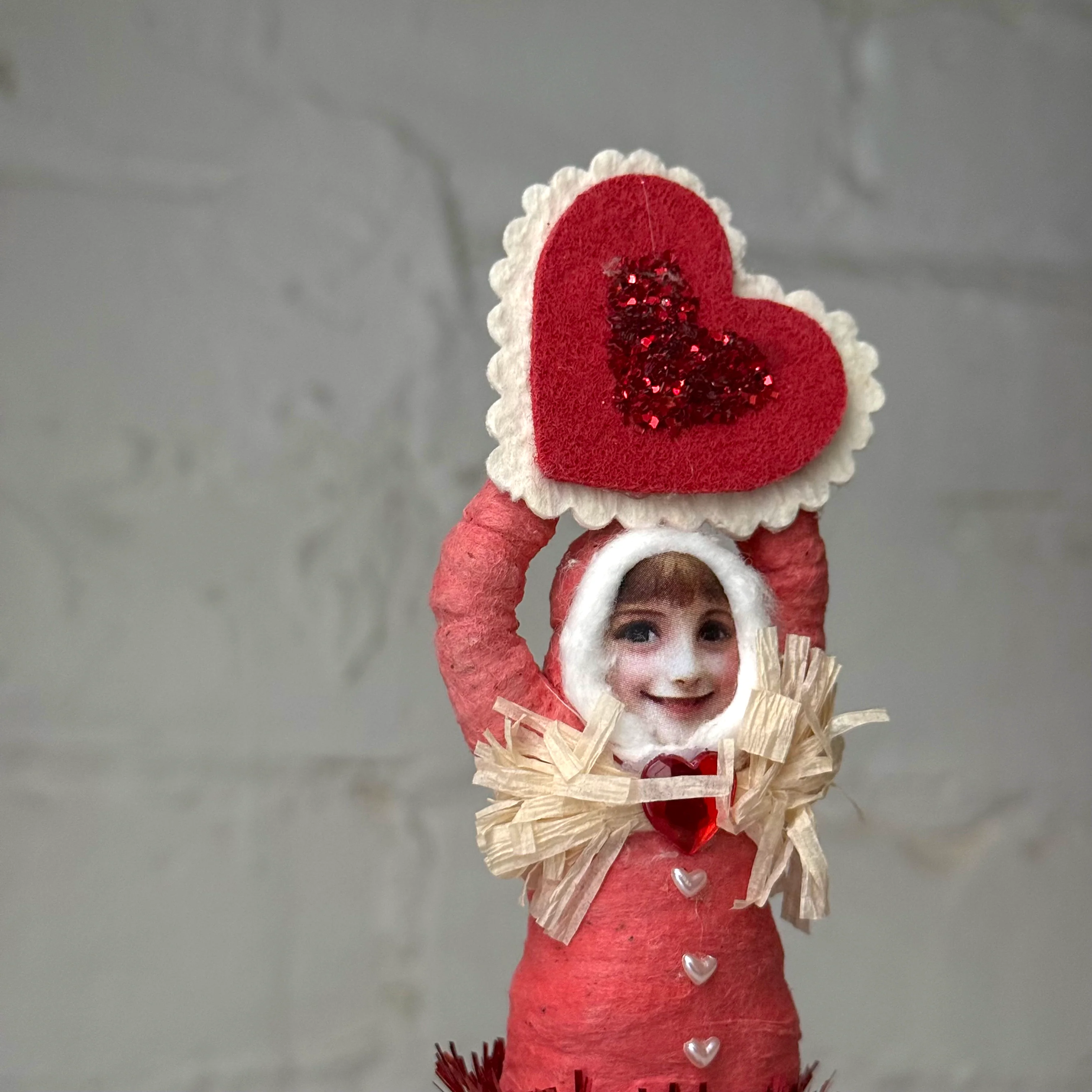 Spun Cotton Valentine's Day Girl with Heart #6 - Image 2