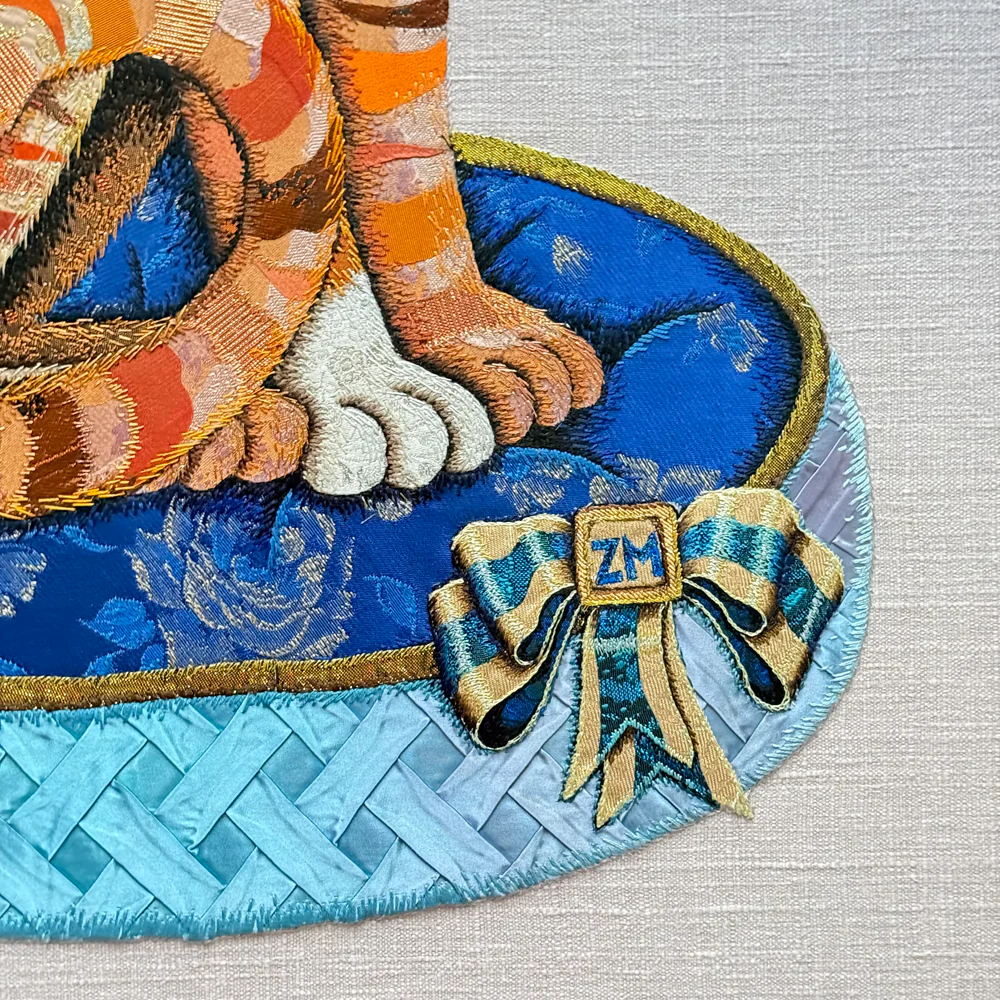 “Stella & Fitz” Pair of Embroidered Cats by Zara Merrick - Image 10