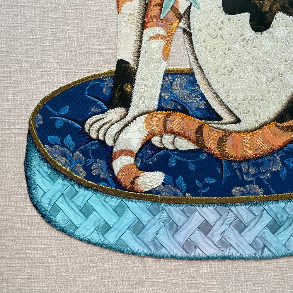 “Stella & Fitz” Pair of Embroidered Cats by Zara Merrick - Image 11