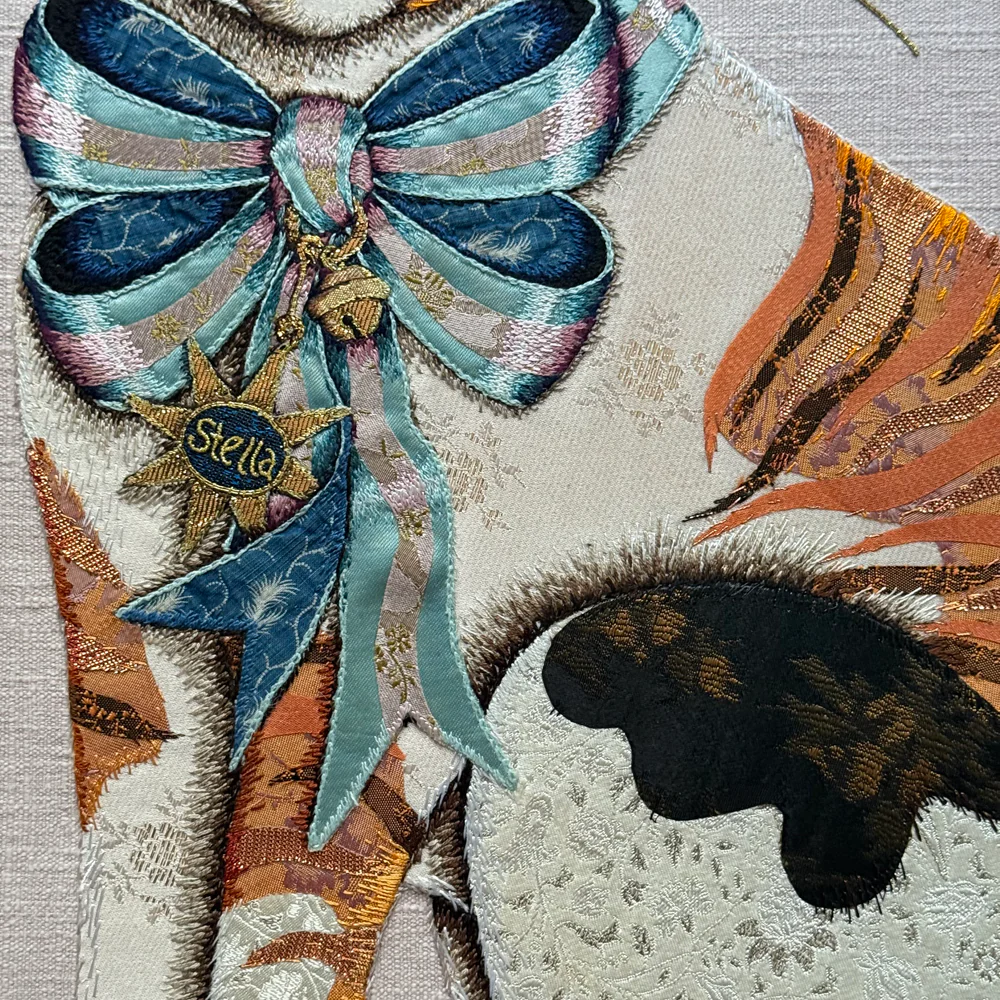 “Stella & Fitz” Pair of Embroidered Cats by Zara Merrick - Image 7