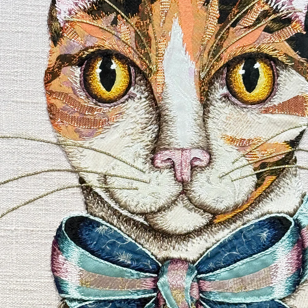 “Stella & Fitz” Pair of Embroidered Cats by Zara Merrick - Image 8