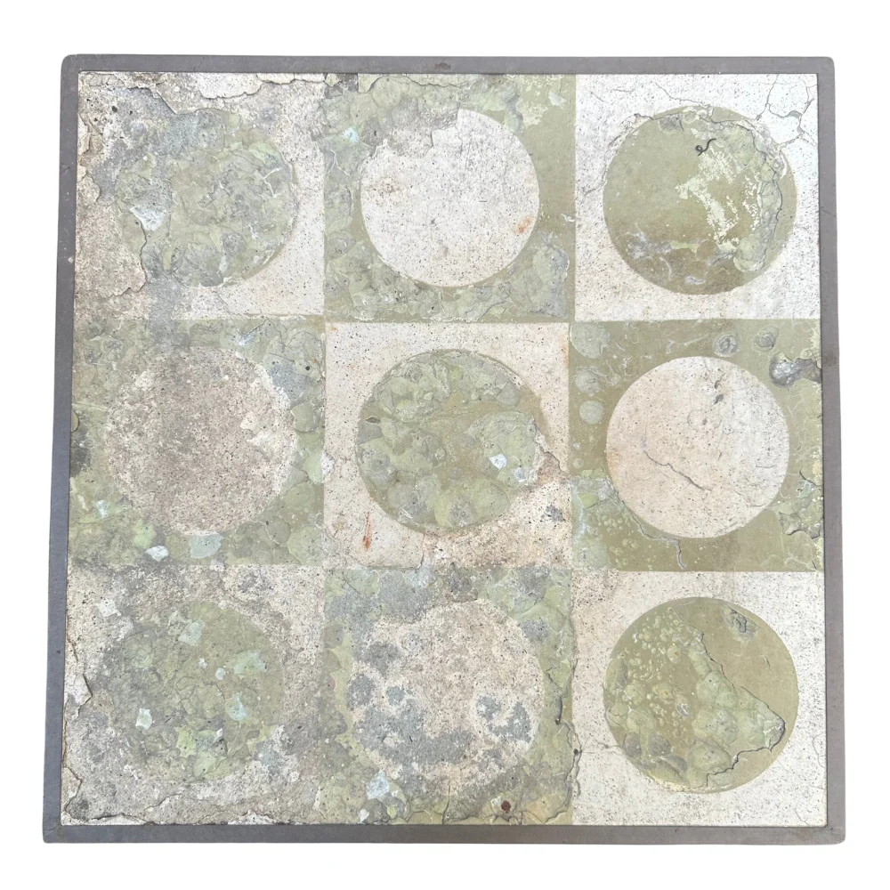 Pair of Vintage Stone Top Iron Garden Tables - Image 4
