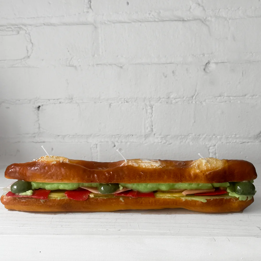 Stuffed Baguette Sandwich Candle - Image 2