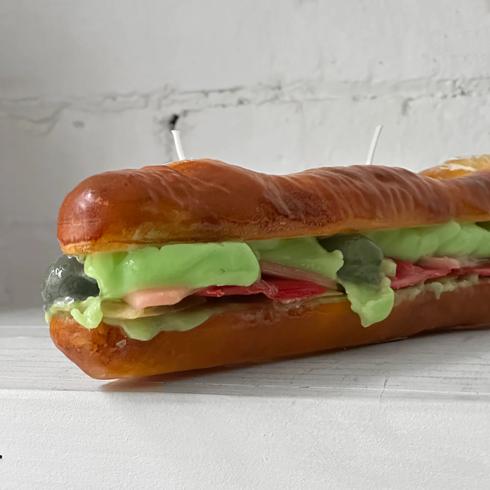 Stuffed Baguette Sandwich Candle - Image 4