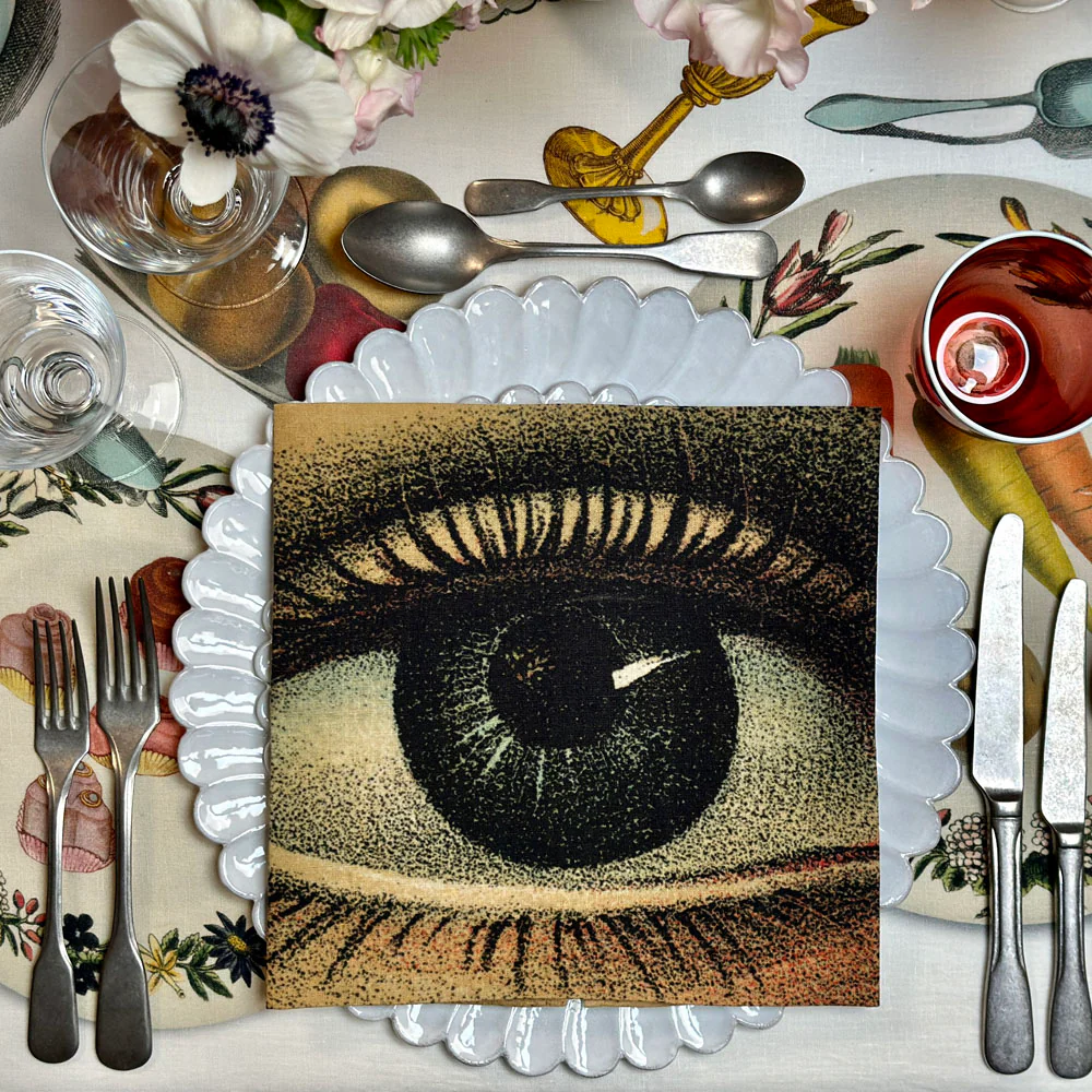 Summerill & Bishop x John Derian "Eye" Linen Napkin Set of 6 - Image 5