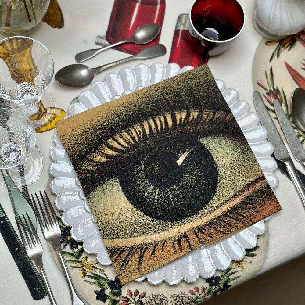 Summerill & Bishop x John Derian "Eye" Linen Napkin Set of 6 - Image 6