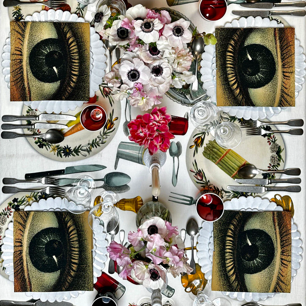 Summerill & Bishop x John Derian "Eye" Linen Napkin Set of 6 - Image 7