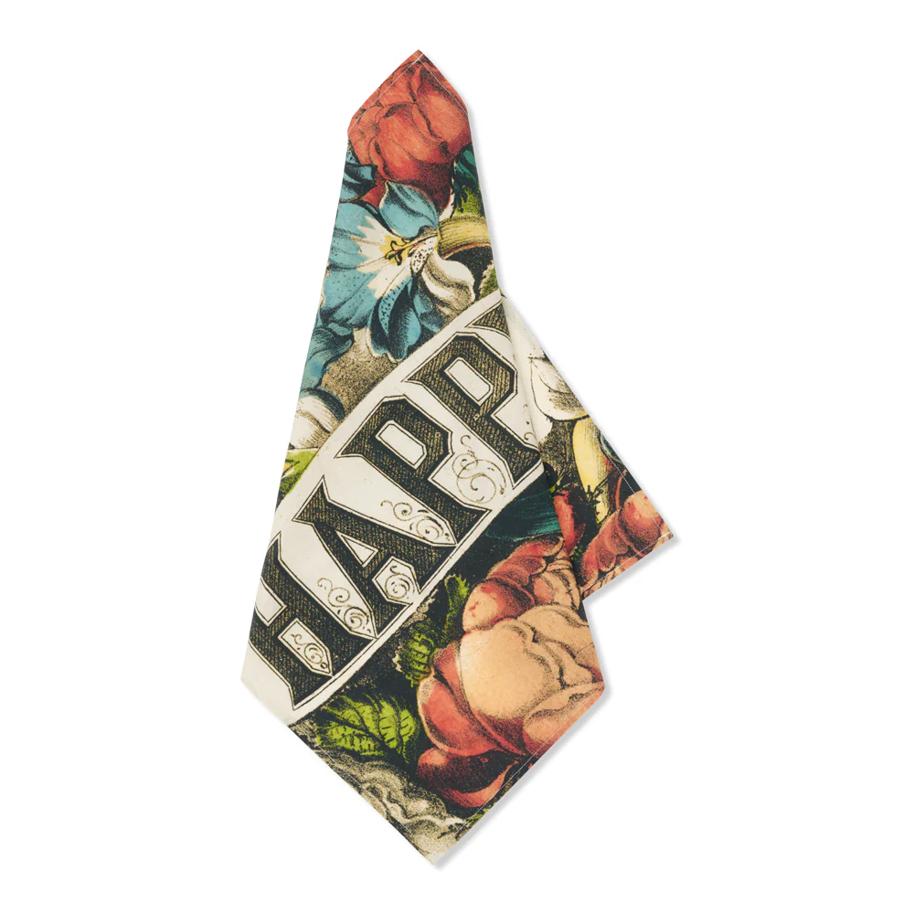 Summerill & Bishop x John Derian "Happy" Linen Napkin Set of 6 - Image 2