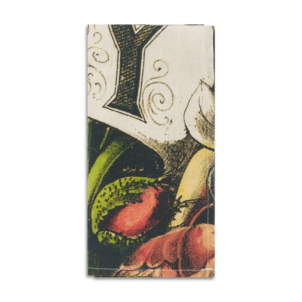 Summerill & Bishop x John Derian "Happy" Linen Napkin Set of 6 - Image 3